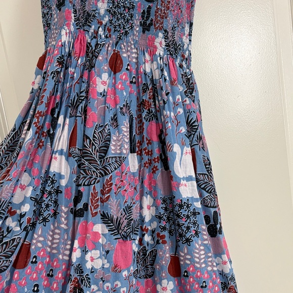 Kate Spade Floral Midi Dress in Blue and Pink - Picture 2 of 7